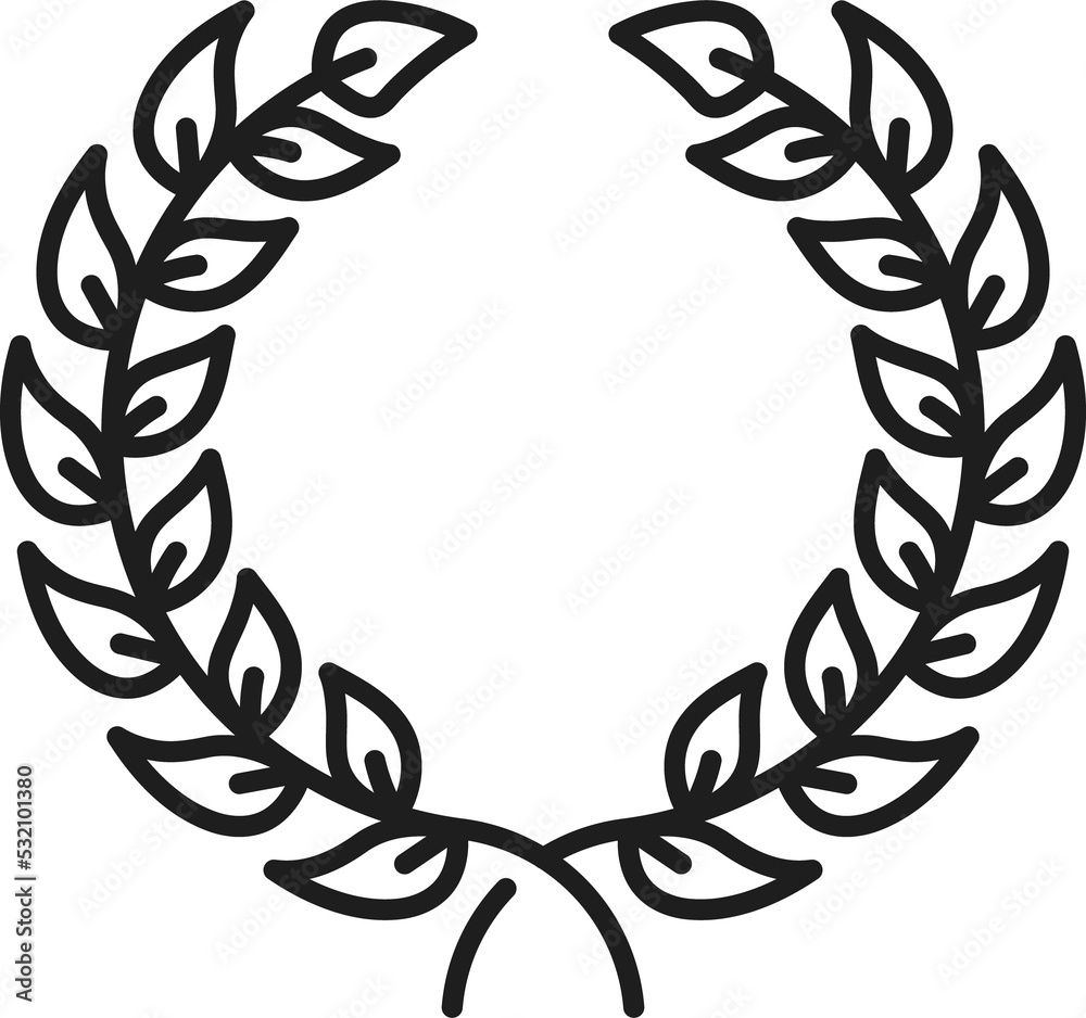 Wreath of oak leaves, legal service, justice icon Wreath of oak leaves, legal service, justice icon