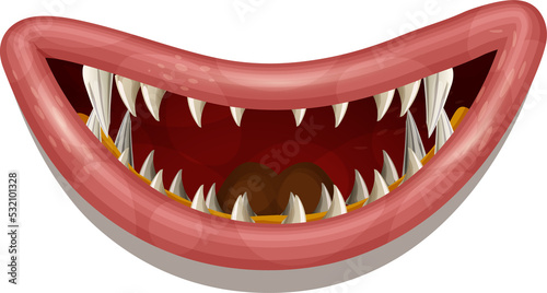 Foto Monster mouth drool monster grin jaws, lips saliva