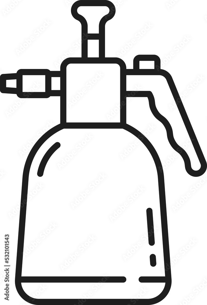 Manual gas burner sprayer isolated realistic icon