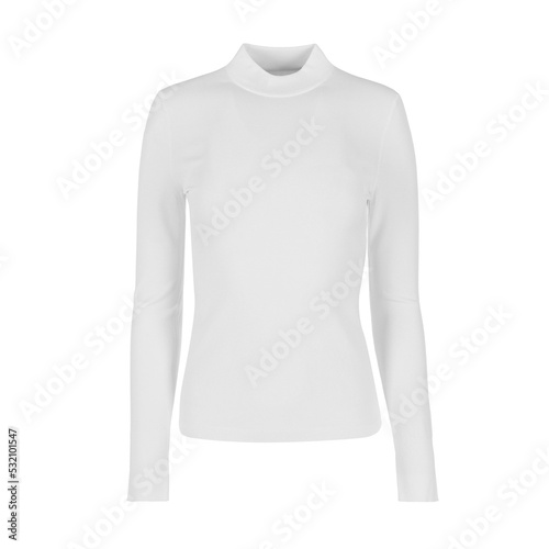 White color tight women's turtleneck © borabajk