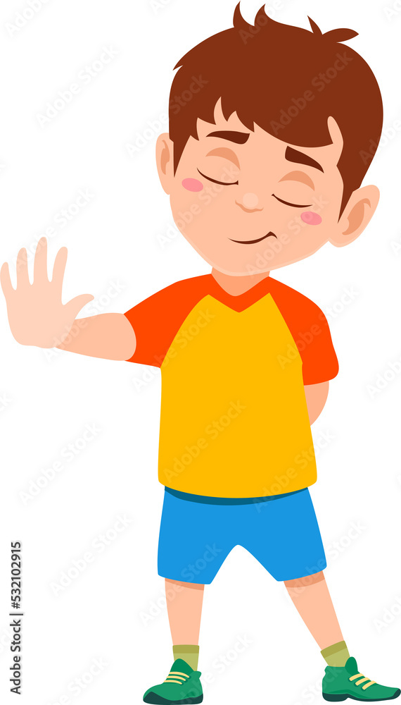 Child palm up, emotion of warning stop gesture Child palm up, emotion of warning stop gesture
