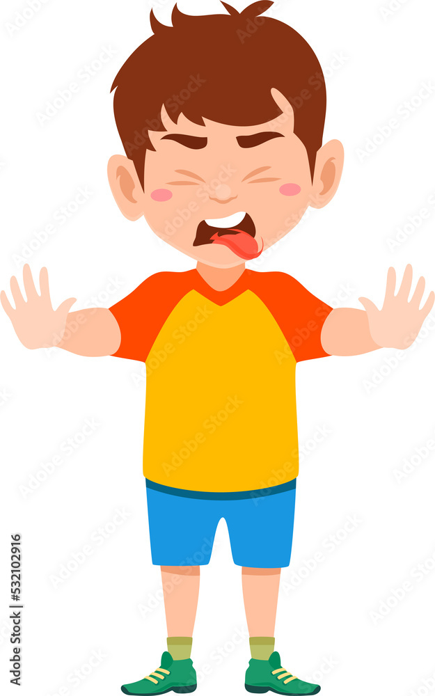 Stop teasing and bullying, depressed boy character Stop teasing and bullying, depressed boy character