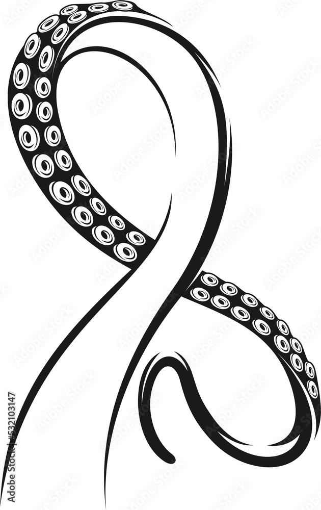 Photo & Art Print Octopus tentacle tattoo, kraken squid monster, Vector ...