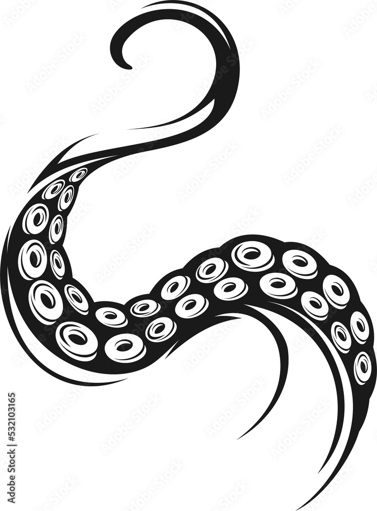 Fototapeta premium Octopus tentacle tattoo, sea kraken, monster squid