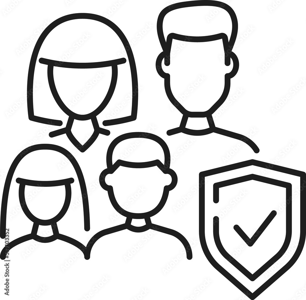 Family life insurance, medical health care icon Family life insurance, medical health care icon