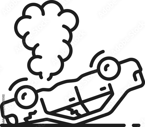 Car damage, crash or collision line icon