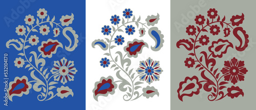 Traditional Crimean Tatar ornamental motif "curved branch"  or "Tree of Life"