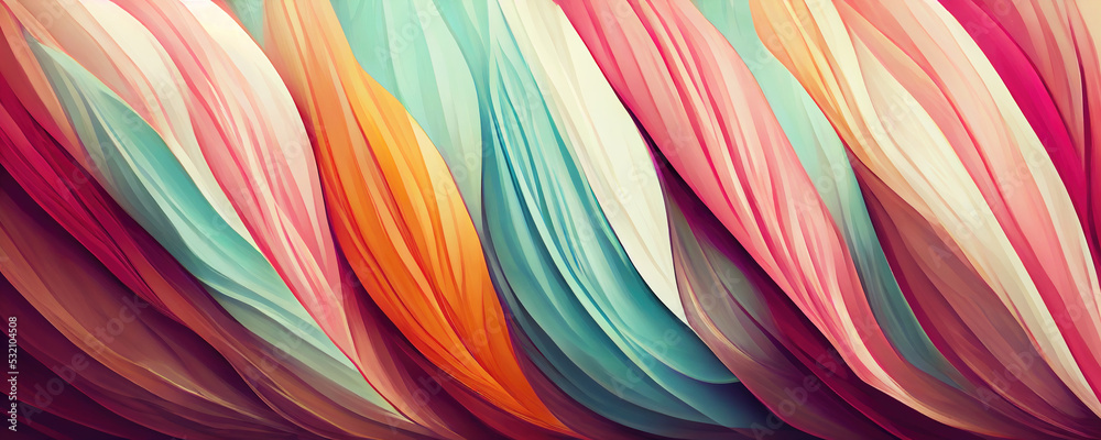 Leinwandbild Motiv - Robert Kneschke : Organic pastell lines as abstract wallpaper background header