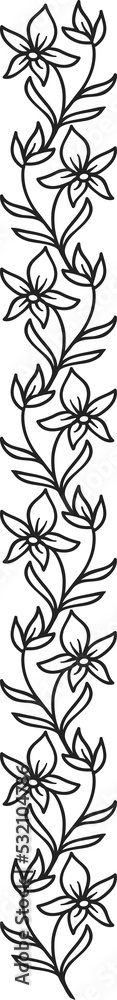 Vertical floral decorative garland with blossoms Vertical floral decorative garland with blossoms