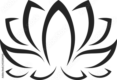 Lotus flower icon, spa, yoga and beauty symbol
