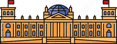 Photography Reichstag building in Berlin, Germany outline icon