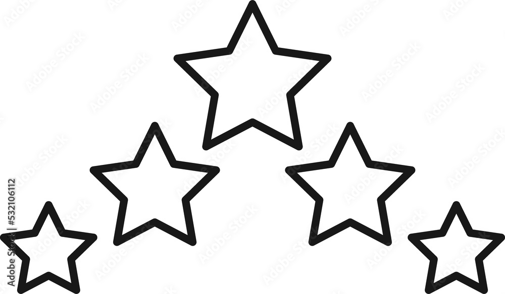 Rating mark of isolated best quality five stars