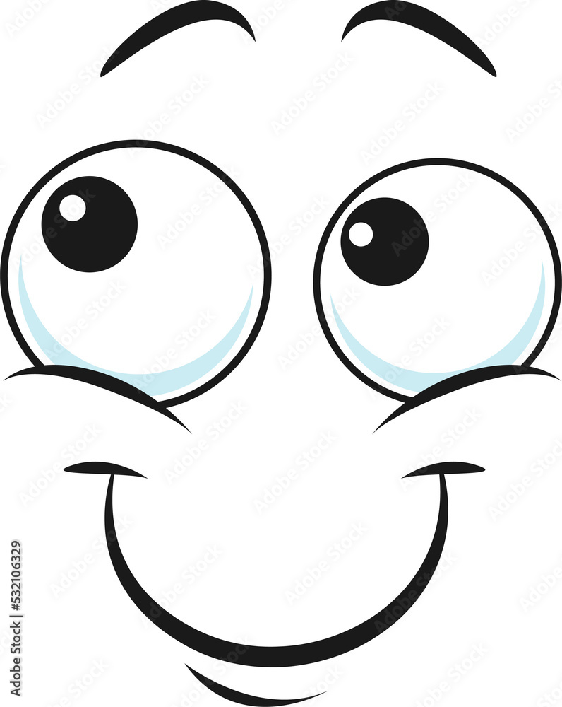 Cartoon smiling face vector funny emoji, gladness Cartoon smiling face vector funny emoji, gladness