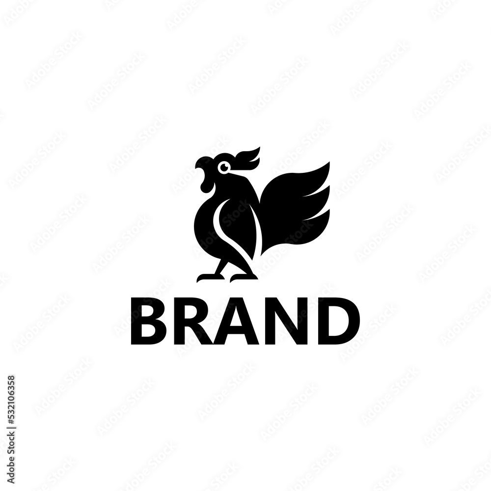 Fototapeta premium This logo is a chicken silhouette logo. The style of this logo is simple, minimalist, modern, abstract.
