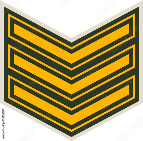 SGT sergeant enlisted military rank stripe isolate photo
