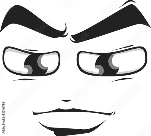 Cartoon face vector emoji with big anime eyes