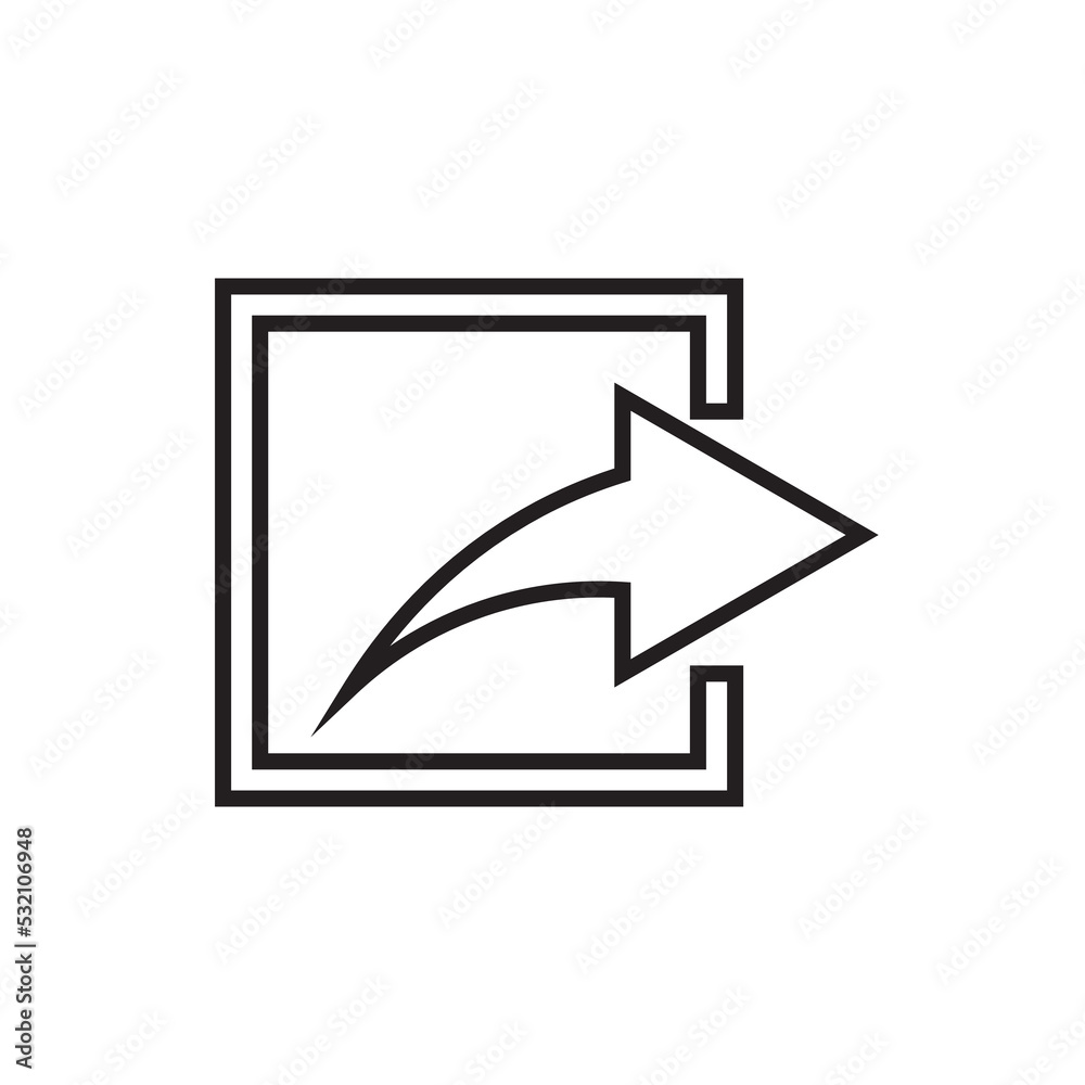 Graphic flat share icon for your design and website Graphic flat share icon for your design and website
