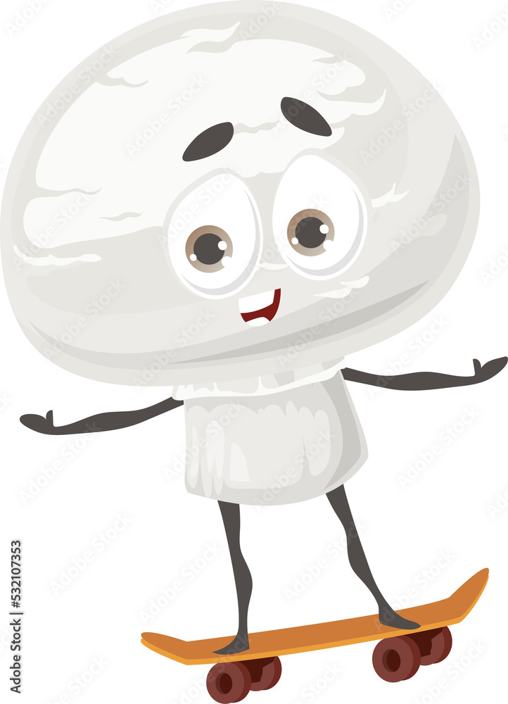 Champignon mushroom cartoon character skateboard Champignon mushroom cartoon character skateboard