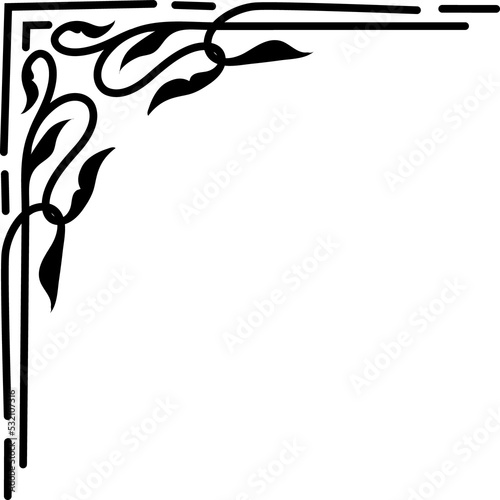 Frame border corner floral calligraphy adornment