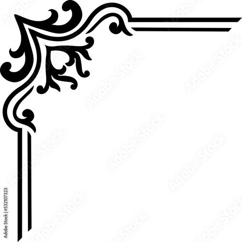 Frame border corner floral calligraphy adornment