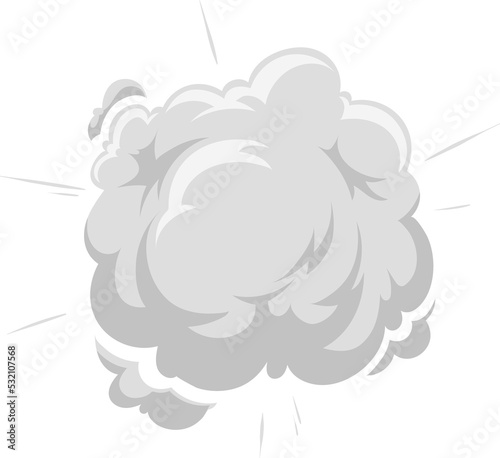 Bomb boom fiery cloud and smoke fire burst effect