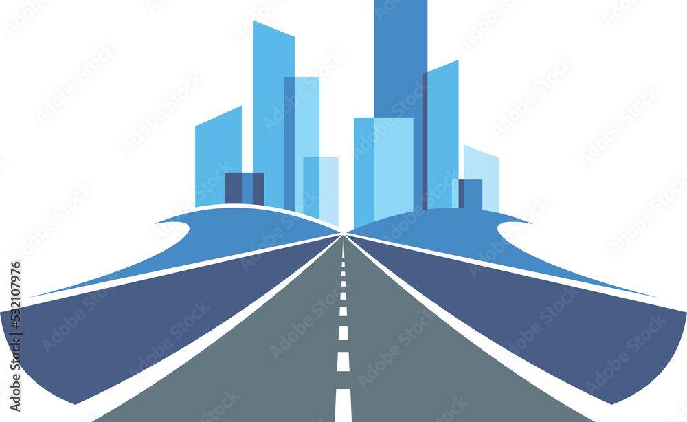 Fototapeta premium City highway, metropolis speedway or motorway icon