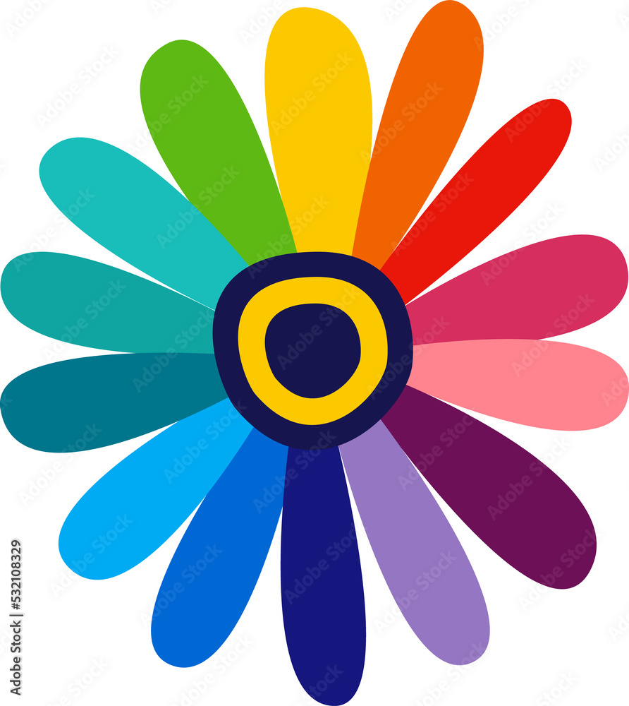 Mexican flower with spectrum petals isolated bud Mexican flower with spectrum petals isolated bud