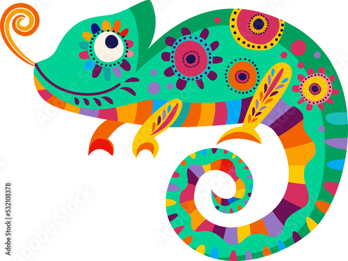 Mexican chameleon reptile  cartoon pet wild lizard