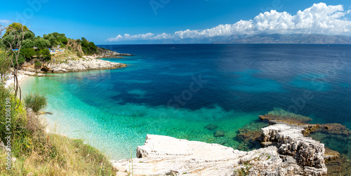 amazing beach in Kassiopi on Corfu island in Greece