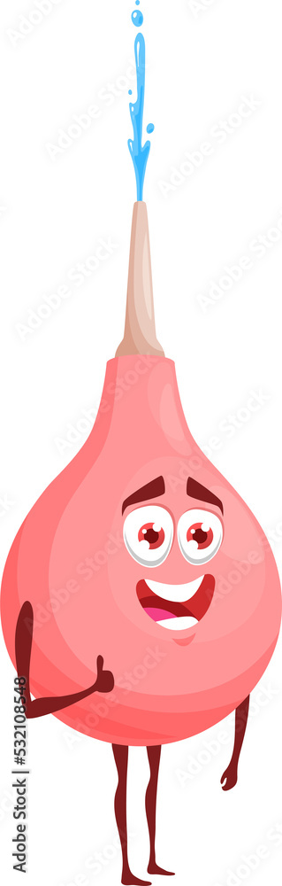 Clyster squeeze bulb isolated cartoon character Clyster squeeze bulb isolated cartoon character