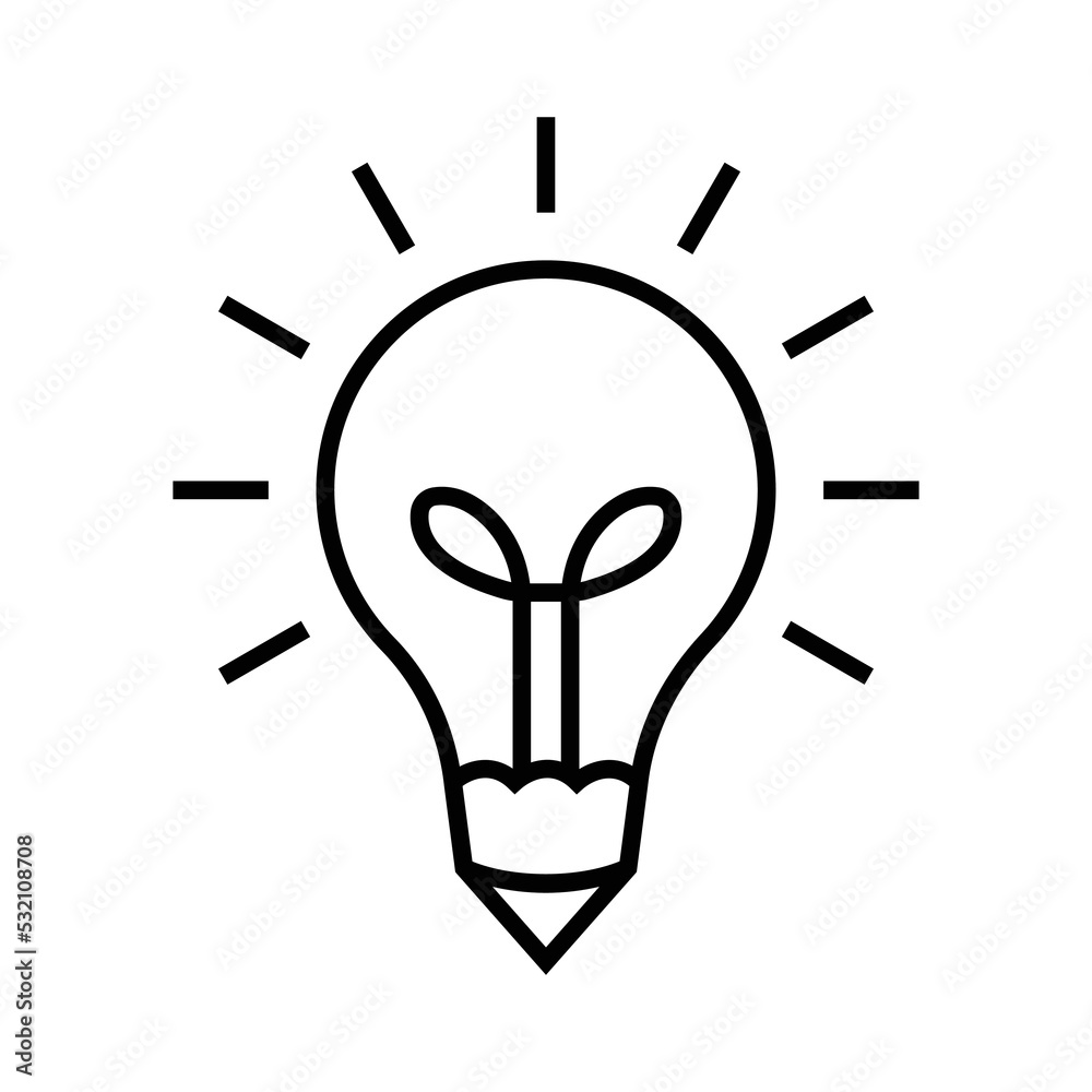 Learning idea line icon illustration. contains light bulb icon with pencil icon. Illustration of icon related to education. Simple design editable Learning idea line icon illustration. contains light bulb icon with pencil icon. Illustration of icon related to education. Simple design editable