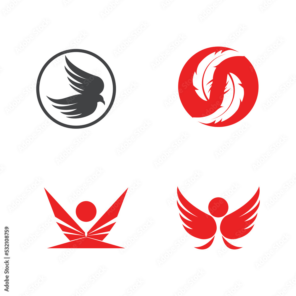Feather ilustration logo vector template design Feather ilustration logo vector template design