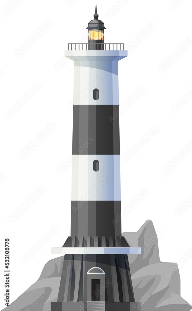 Lighthouse, marine seafaring beacon or light tower