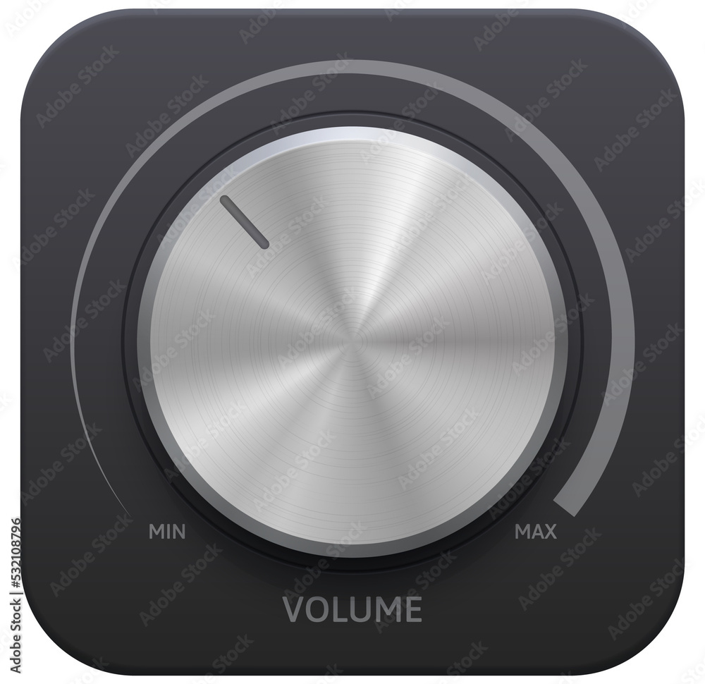 Metallic music sound round knob button, volume Metallic music sound round knob button, volume