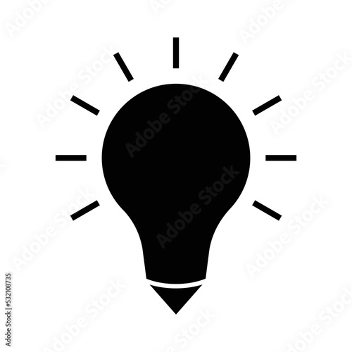 Learning idea silhouette icon illustration. contains light bulb icon with pencil icon. Illustration of icon related to education. Simple design editable