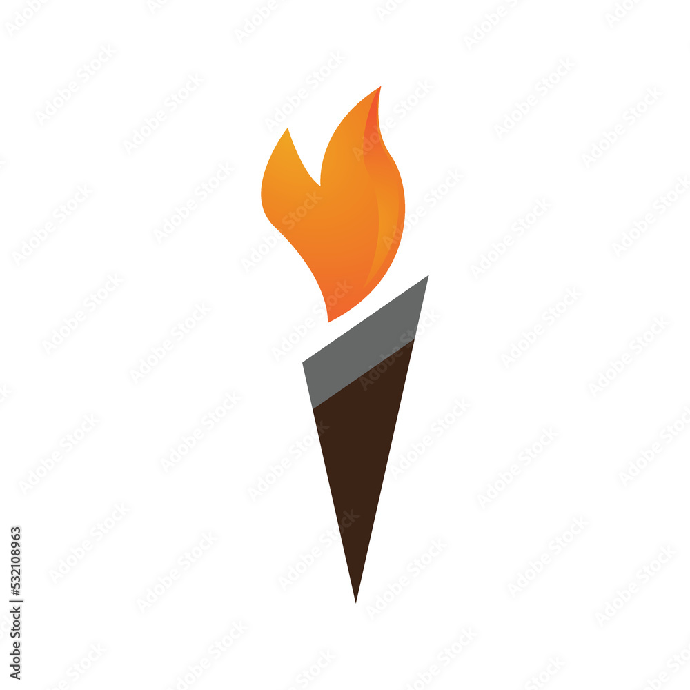 Fire torch with flame flat icons set. Collection of symbol flaming, illustration Fire torch with flame flat icons set. Collection of symbol flaming, illustration