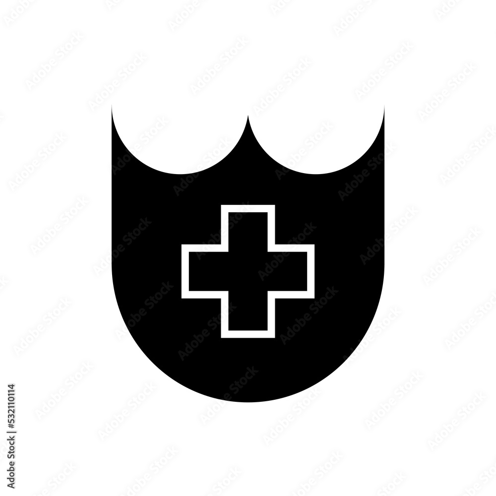 Obraz premium Graphic flat shield plus icon for your design and website