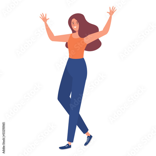 woman celebrating avatar character