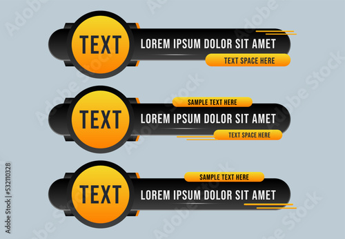 Colorful lower thirds set template Header title set template design for Video headline title TV news banner | breaking news | title bar | title banner | sports news | news bar