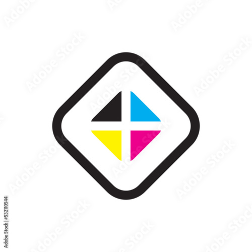 Square with CMYK color logo design