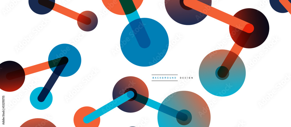Abstract background. Round dots connected by lines. Trendy techno business template for wallpaper, banner, background or landing Abstract background. Round dots connected by lines. Trendy techno business template for wallpaper, banner, background or landing