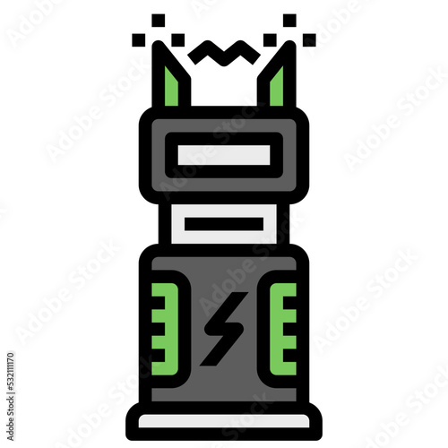 Taser filled line color icon. Can be used for digital product, presentation, print design and more.