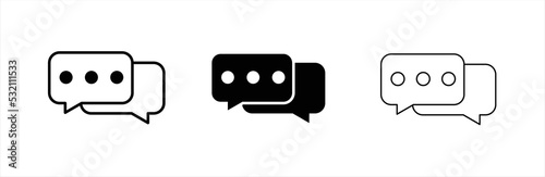 Chat icon. Comment icon speech bubble symbol Chat message icons. Talk message Bubble chat icon. Vector illustration.