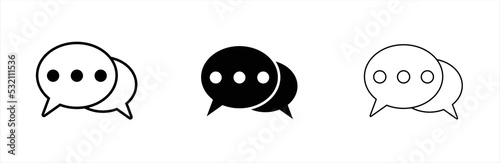 Chat icon. Comment icon speech bubble symbol Chat message icons. Talk message Bubble chat icon. Vector illustration.