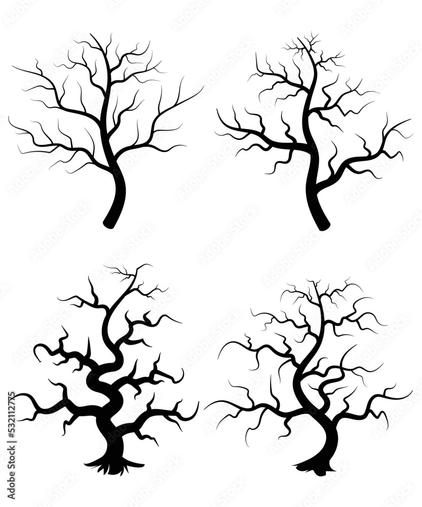Fototapeta premium Halloween Spooky Tree Vector Art