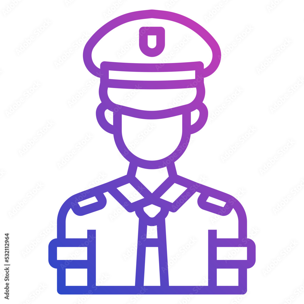 Police line gradient icon. Can be used for digital product, presentation, print design and more. Police line gradient icon. Can be used for digital product, presentation, print design and more.
