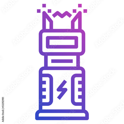 Taser line gradient icon. Can be used for digital product, presentation, print design and more.