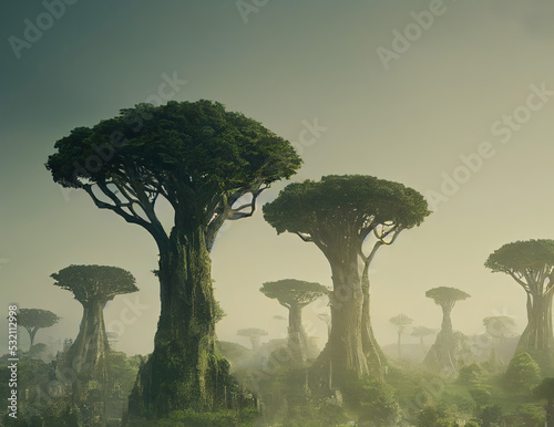 Fotobehang Eternal Legendary Forever Majestic Deep Forest Life Trees