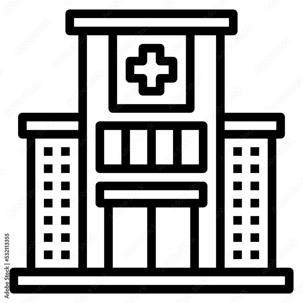 Hospital Building line icon. Can be used for digital product, presentation, print design and more. Hospital Building line icon. Can be used for digital product, presentation, print design and more.
