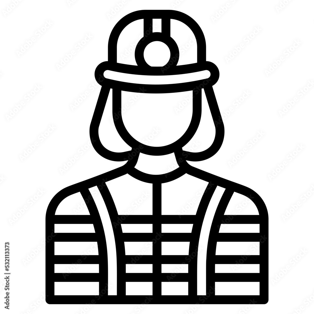 Firefighter line icon. Can be used for digital product, presentation, print design and more. Firefighter line icon. Can be used for digital product, presentation, print design and more.